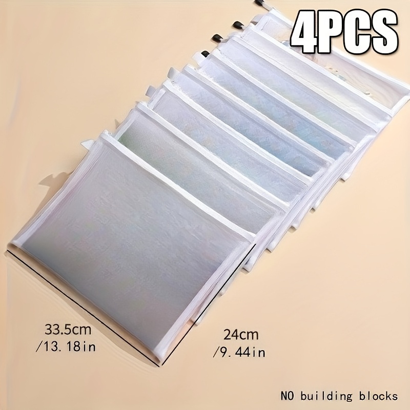 Image of 4/8pcs Colorful Mesh Storage Bags And Drawstring - Breathable, Transparent Organizers, Crafts, And Documents, Document Organization | Mesh Material, Storage Bags, Scrapbooking Storage