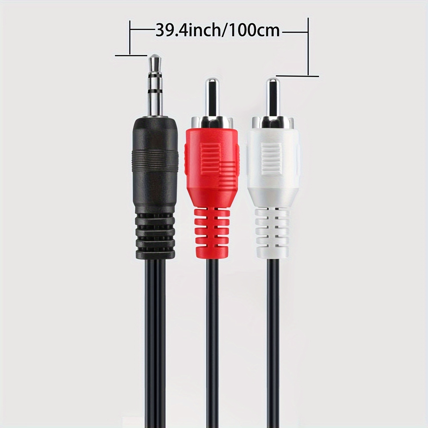 Right Angle 90 Degree RCA to 3.5mm AUX Cable to 2RCA Angled 2-Male Headphone Jack Adapter Splitter Premium Stereo Audio Cable