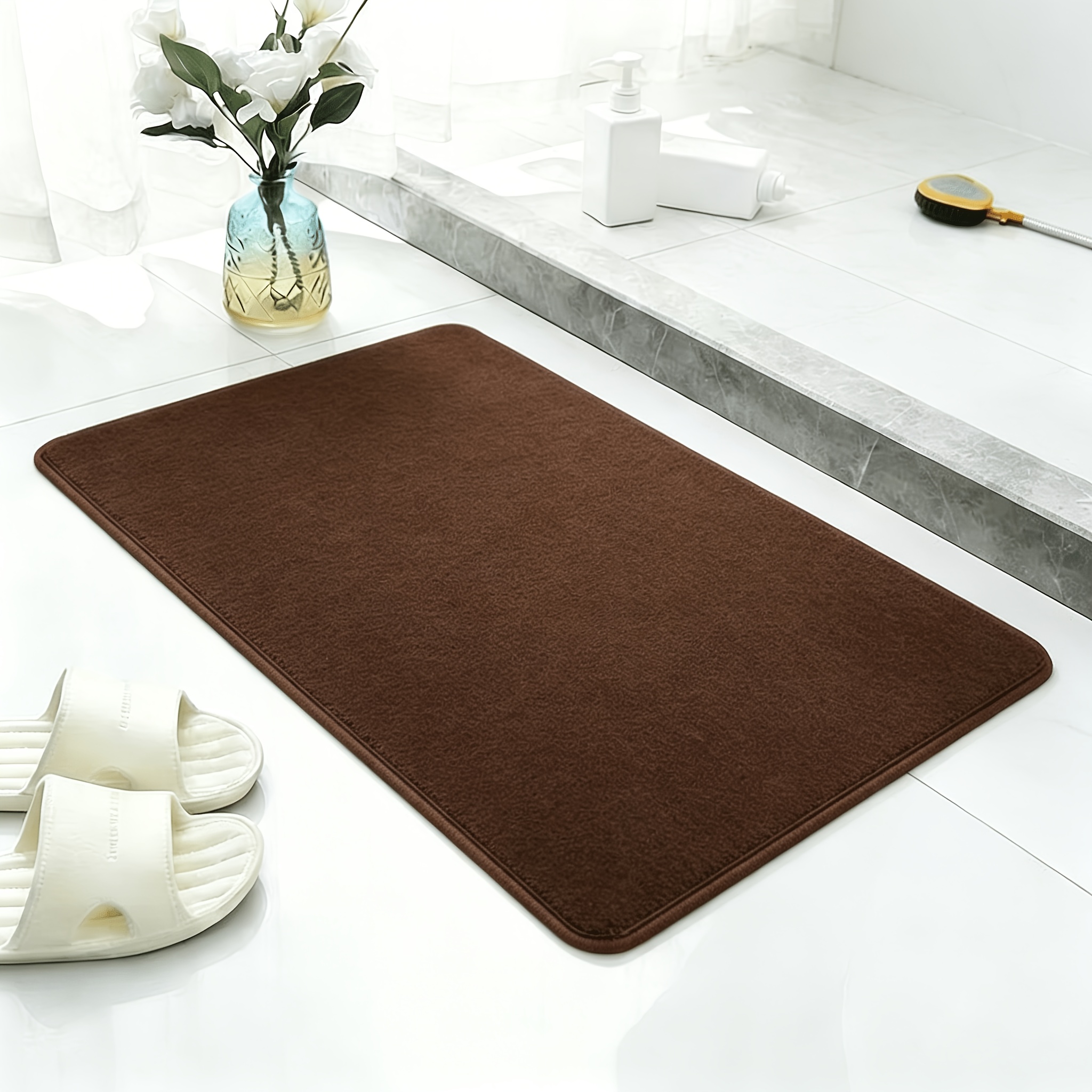 Luxury Memory Foam Bath Mat - Soft, Non-slip, Quick-dry & Absorbent Polyester Rug For Bathroom Floor, Valentine's Day