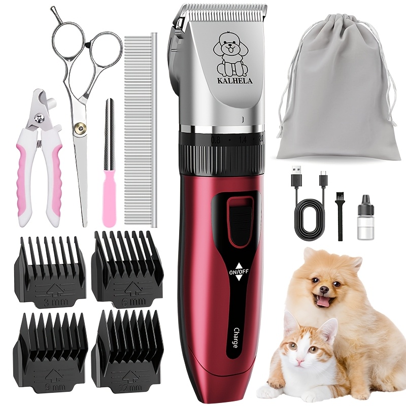 TEMU Dog Clipper For Beauty Care, Suitable For Thick Hair, Dog Beauty Care Set/ Rechargeable Cordless Pet Hair Clipper With Claw Trimmer And Nail