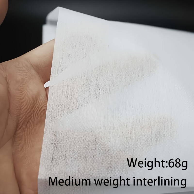 TEMU Easy-iron Fusible Interfacing Fabric, Single-sided Adhesive, 71.8inch/39.37inch, Light/medium/heavy, White, Polyester Fiber. Suitable For Diy