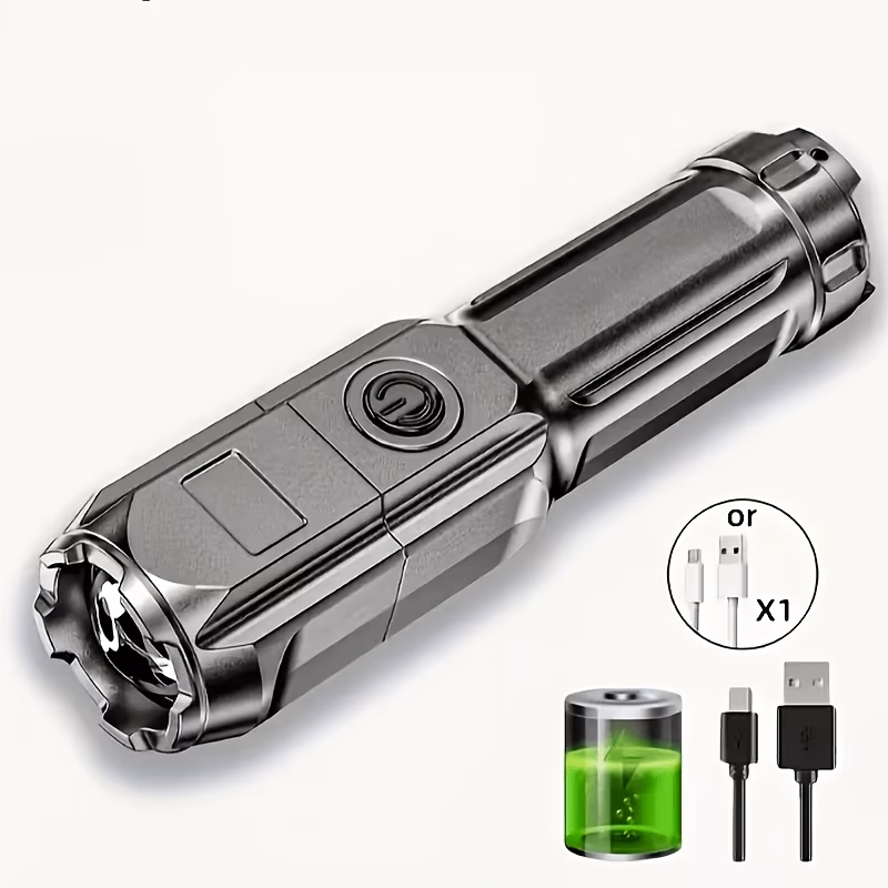 Portable Zoomable Flashlight, High-Power LED Flash...