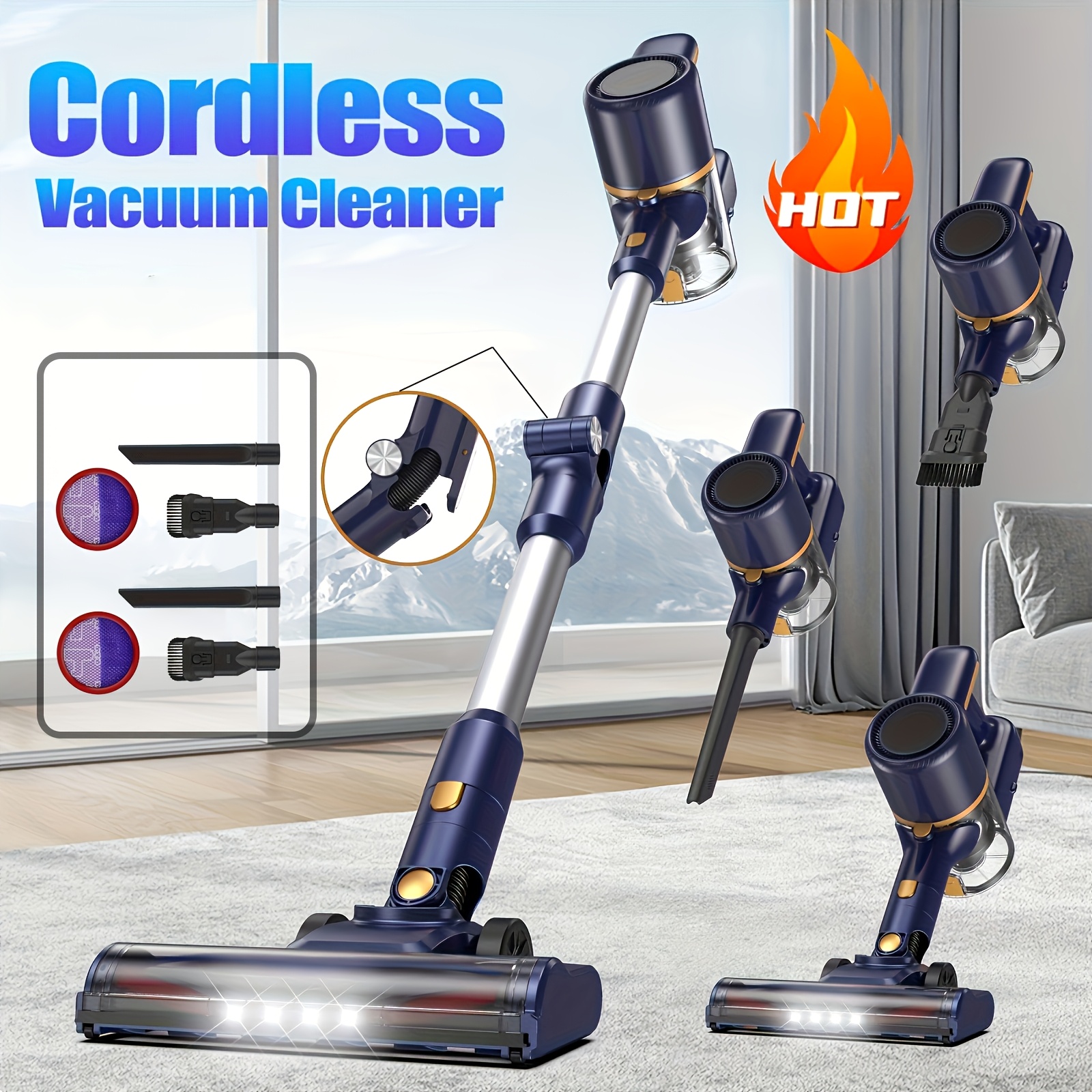 TEMU 36-46kpacordless/corded Vacuum Cleaner, Cordless Vacuum, Cleaner Vacuum Cleaner Strong, Cordless Vacuumsuction 10in1 Powerful Stick Vacuum, With