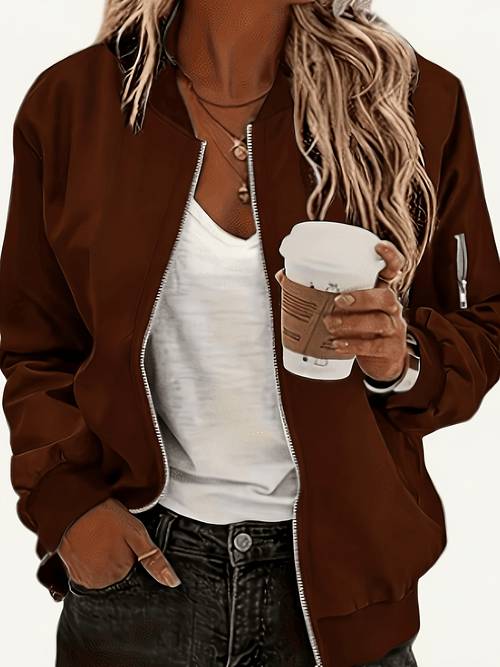 plus size plus size womens zip up jacket soft and comfortable fabric machine washable casual jacket feminine design durable construction flight jacket
