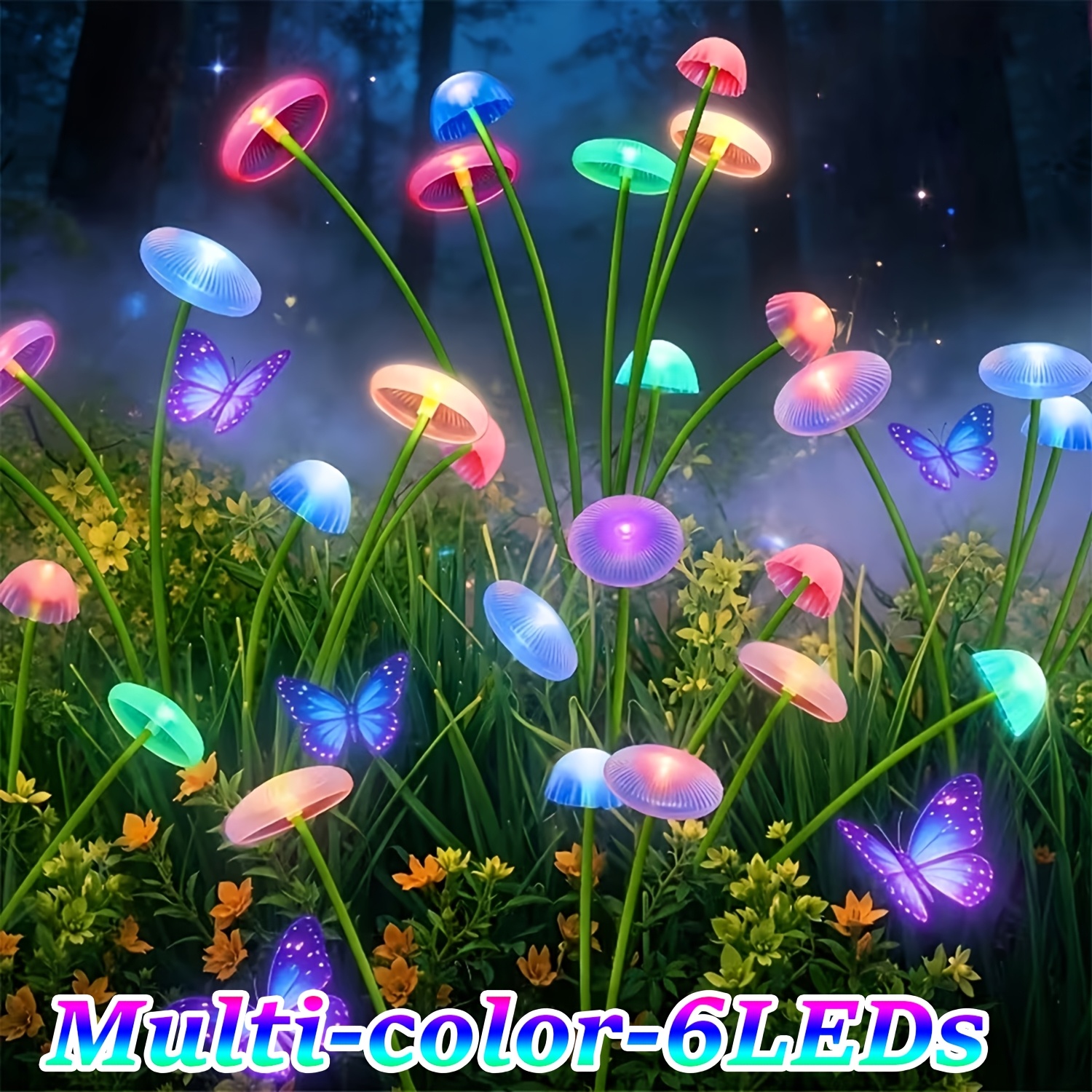 TEMU Lampes Solaires 10 LED, de Jardin Solaires 10/8/6 LED, Décoratives d'Extérieur de à Énergie Solaire, Décoratives de Cour à Énergie Solaire, pour