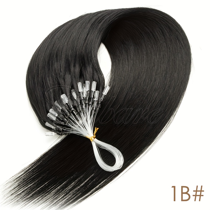 Real Human Hiar Loop Hair Extensions, Straight Hair For Women, Natural Ends, Simple Install, Can Reusable
