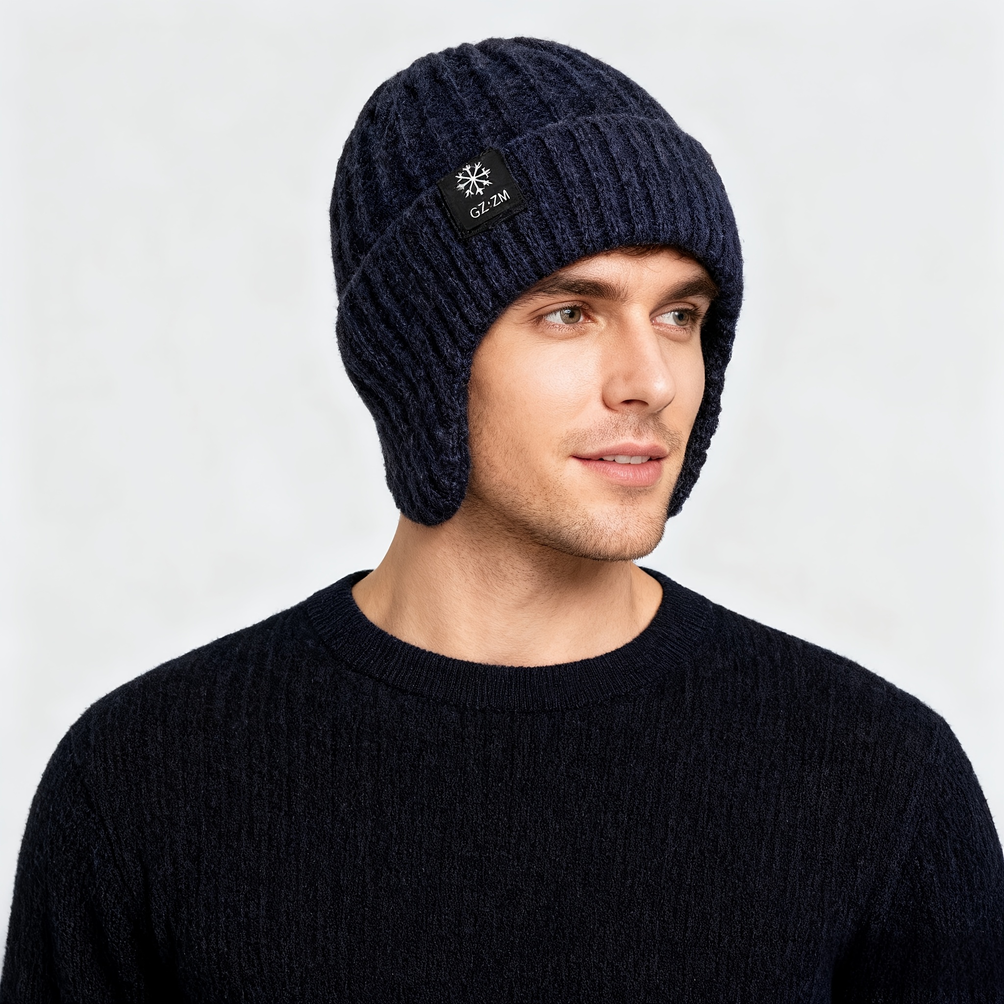 TEMU 1pc Men's Winter Warm Hat With Lining And Ear Protection - Thickened Insulated Headwear, Suitable For Elderly People & Middle-aged Dads/grandpas