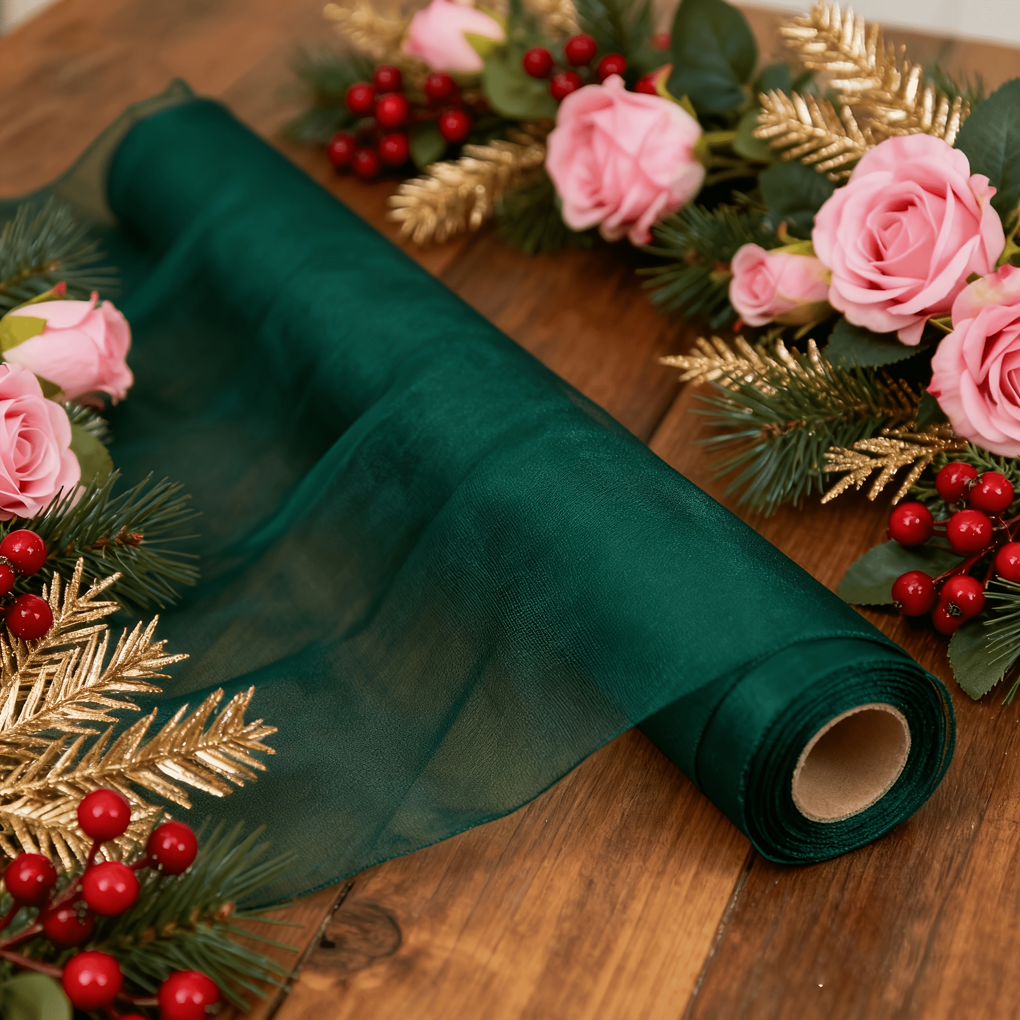 TEMU Rollo completo de 20 metros, múltiples tamaños y colores, tul de malla romántico para decoraciones de pared de de boda al . Adecuado para