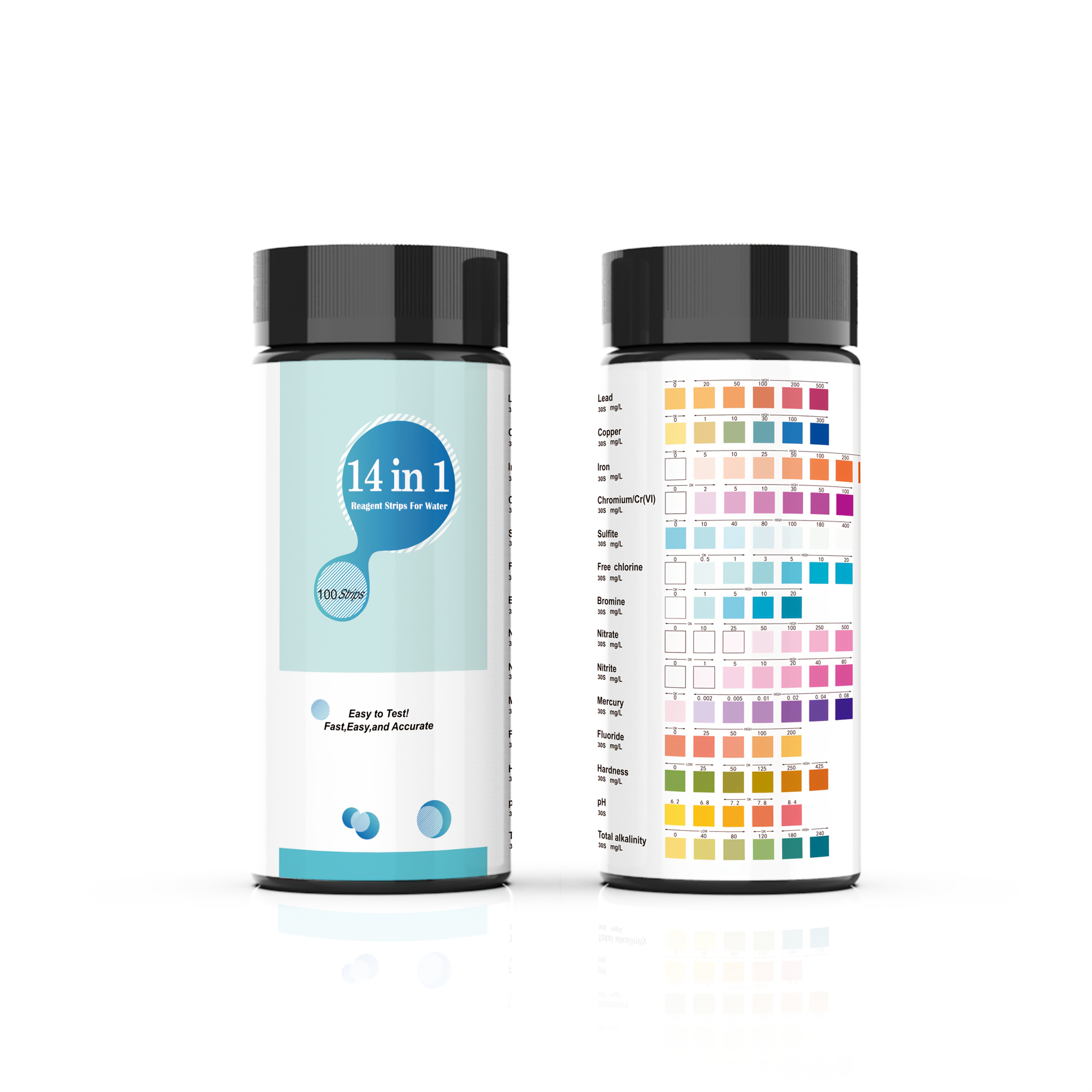 Image of All-new 14in 1 Drinking Water Testing Kit 100 Strips, Home Tap And Test Kit For Hardness, Lead, Iron, Copper, , Fluoride