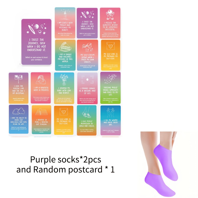 1pair Silicone Foot Socks Moisturizing Booties For Women Soft Material Foot Care Essential Perfect Gift For Self Care Lovers And Random Postcard
