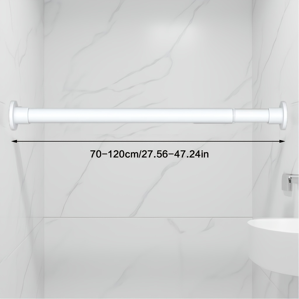 TEMU Tringle télescopique perçage, tringle de rideau de douche robuste, tringle à tension épaissie et renforcée, tringle à ressort ultra-résistante à