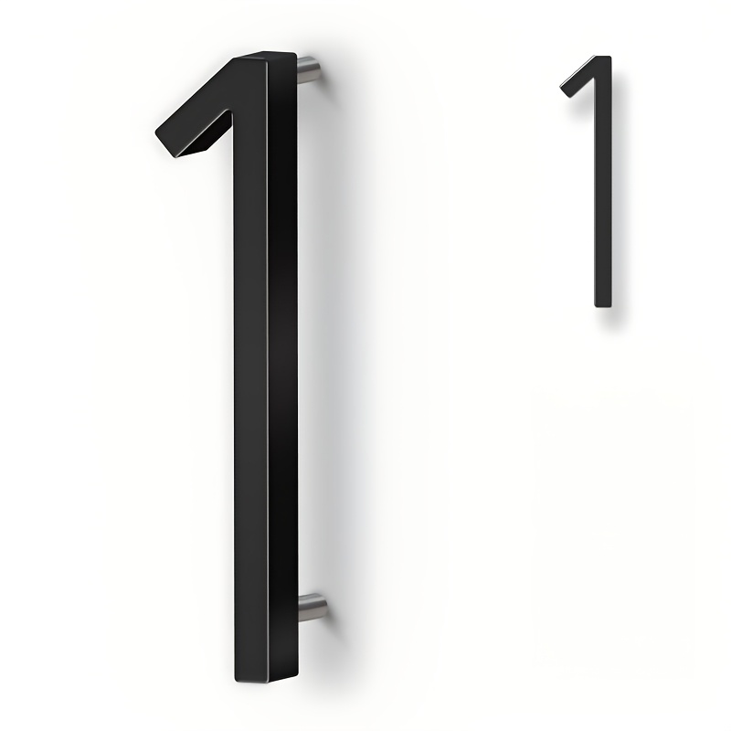 TEMU Placa de número de casa en relieve de acero inoxidable de 5 pulgadas, letrero de dirección de metal moderno con revestimiento antioxido , clavos
