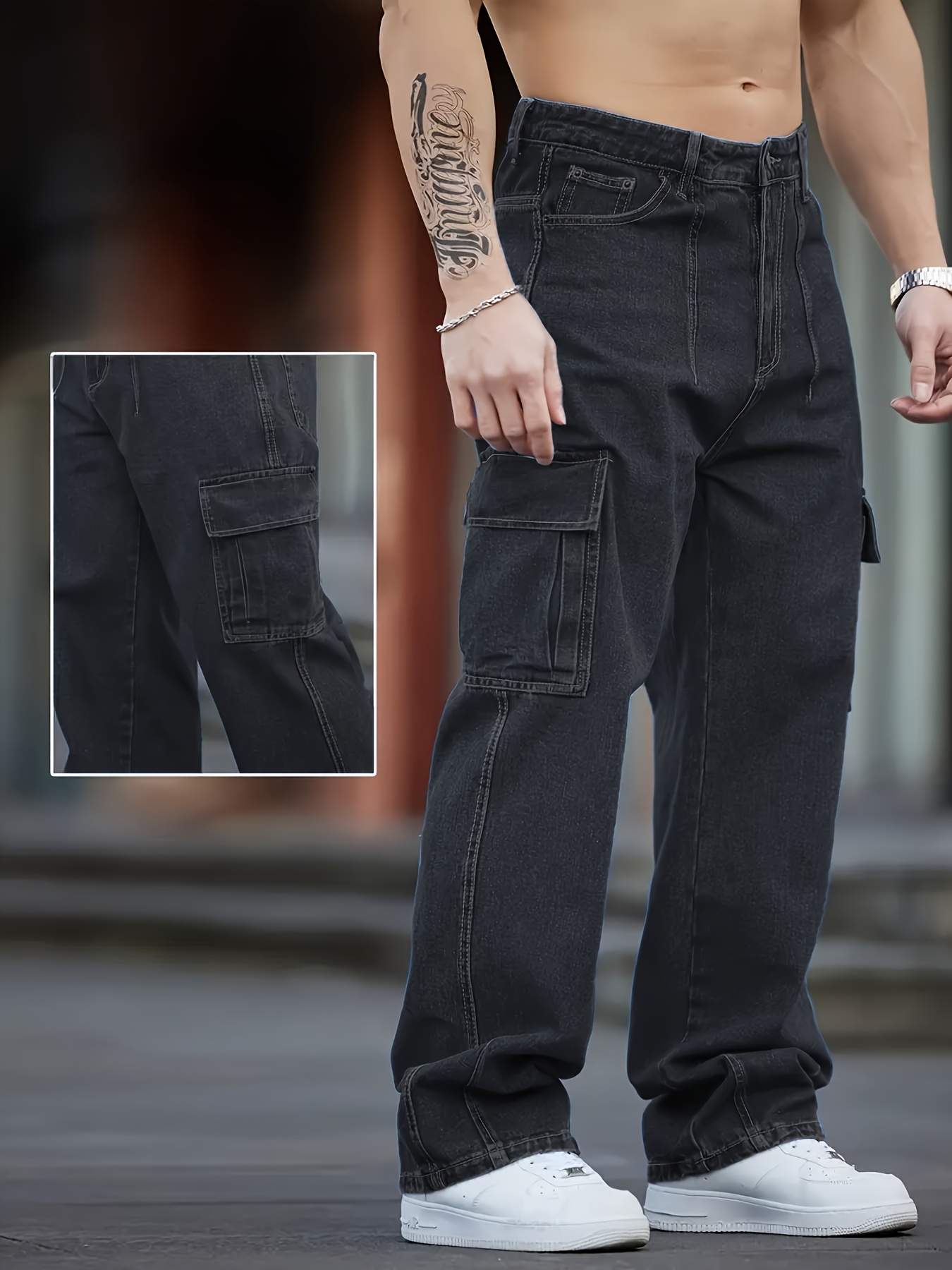 セール】レトロウォッシュワイドレッグストレートデニム（デニムパンツ）｜Vipoa（ヴィポア）のファッション通販 - ZOZOTOWN メンズレトロジーンズ ストレッチ ワイドレッグ ルーズデニムパンツ ストリートウェア ヴィンテージトラウザーズ フルレングスジーンズ