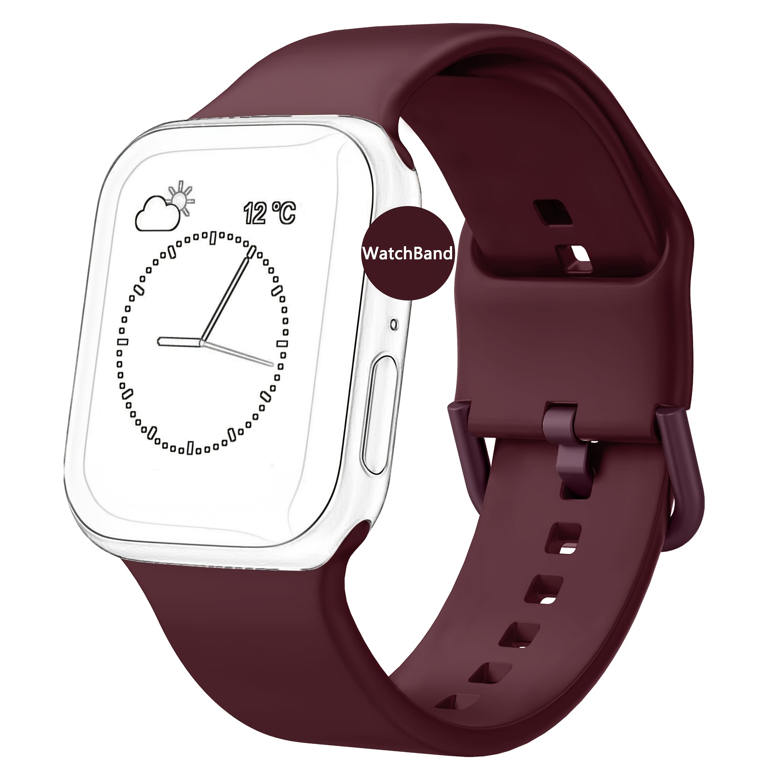 Image of Sport Band Compatible With Watch Bands 49mm 46mm 45mm 44mm 42mm 41mm 40mm 38mm, Soft Wristbands Replacement Strap With Classic Clasp For Iwatch Series 11 10 6 5 4 3 2 1 Ultra3/2/1 For Women Men