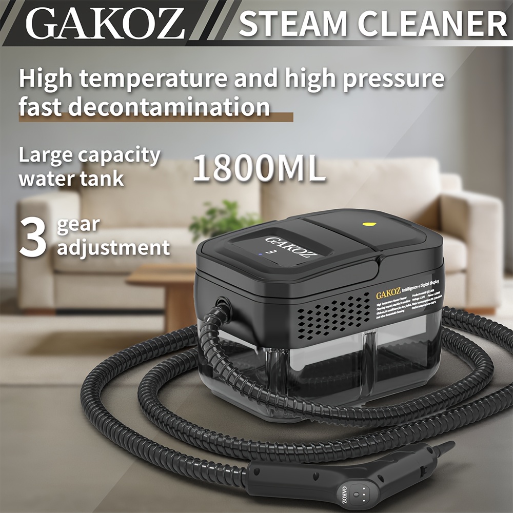 item picture gakoz high temperature steam cleaner a steam cleaner suitable for household cleaning features a large 60 87oz water tank and is ideal for cleaning kitchen grease bathrooms cars sofas and tiles