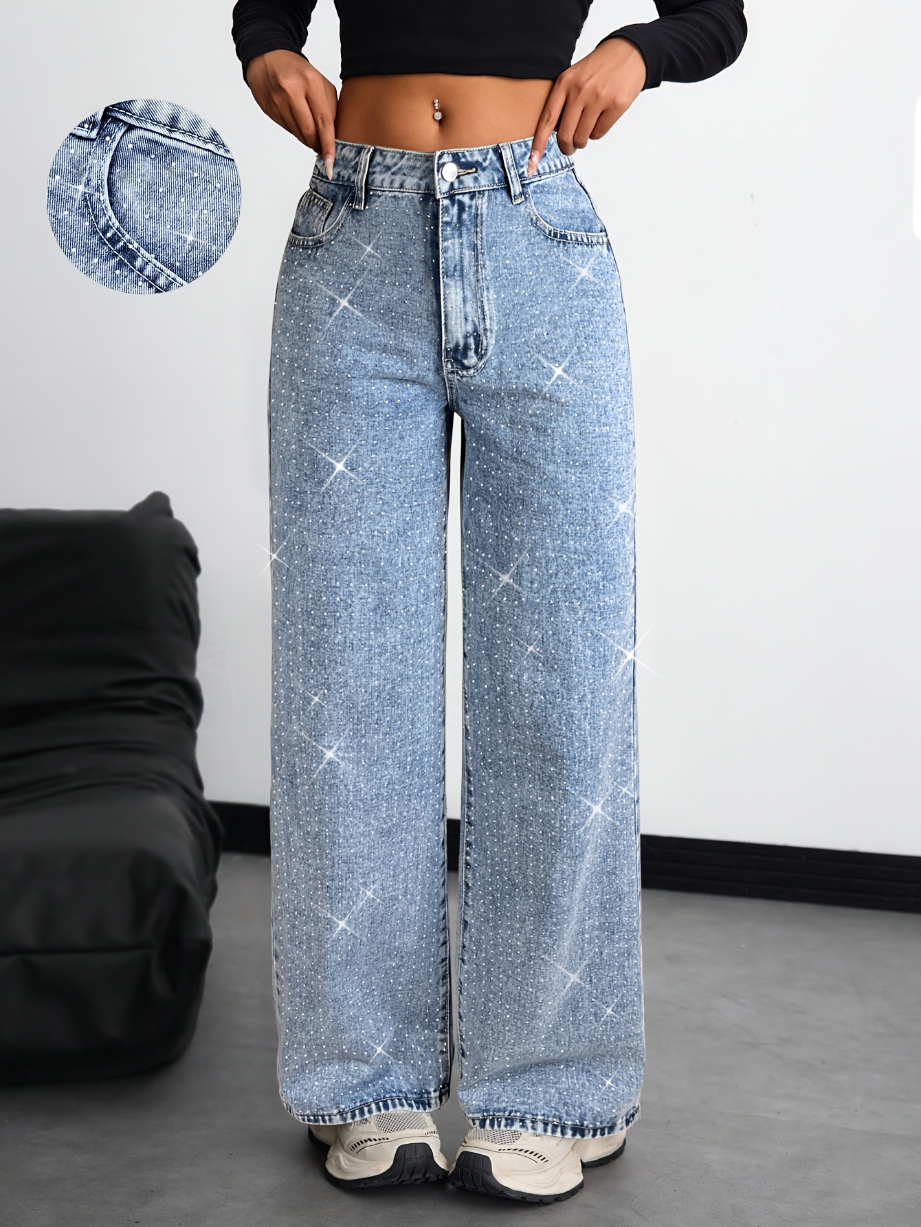   Women s High-Waisted Wide-Leg Jeans - Non-Stretch Vintage Jeans Pants with Relaxed Fit, Elegant Non-Stretchy Denim-like Look for Everyday & Formal Outfits -   Women s Jeans