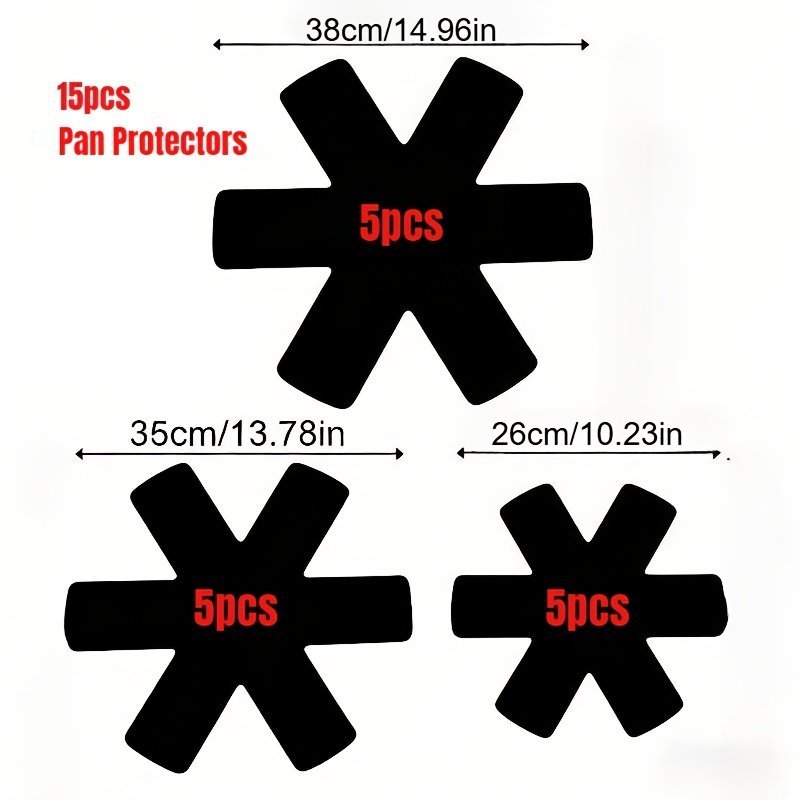 Temu – TEMU 15pcs Heavy-duty Cookware Protectors, Scratch-resistant Pattern Pads, Washable Reusable Felt, Compatible With All , Protects Cookware, Durable,