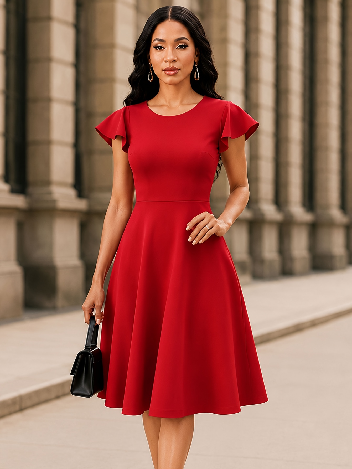 women short red dress sold on Temu Canada