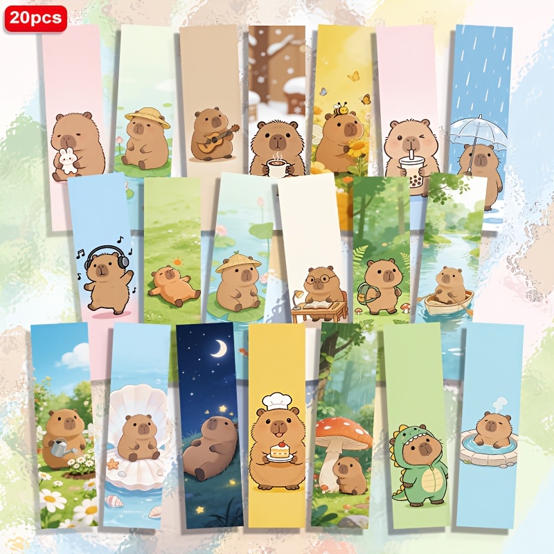 TEMU Paquete de 20 adorables marcapáginas de , adecuados para libros, diarios, tabletas y lectores electrónicos - Marcadores de papel rectangulares
