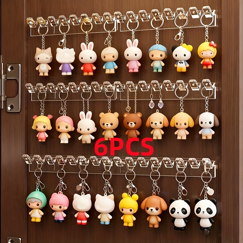Wall-Mounted Transparent Acrylic Jewelry Hooks, 3/6pcs Set