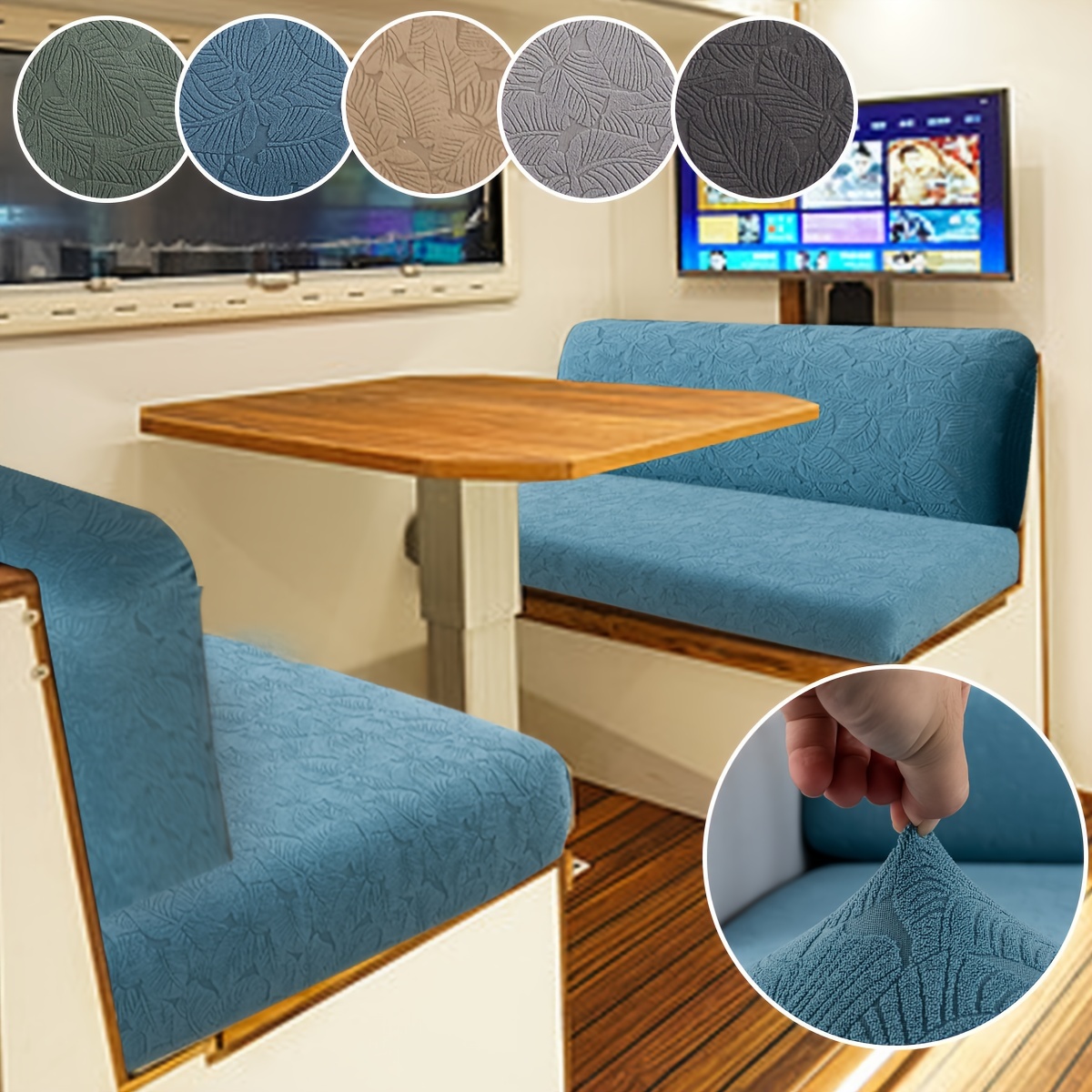 2pcs 4pcs rv sofa cushion cover set comfortable sofa slipcover elastic fabric   machine washable pet resistant sofa protector cover suitable for two seater sofa rv and   decor   backrest and bench cushion covers