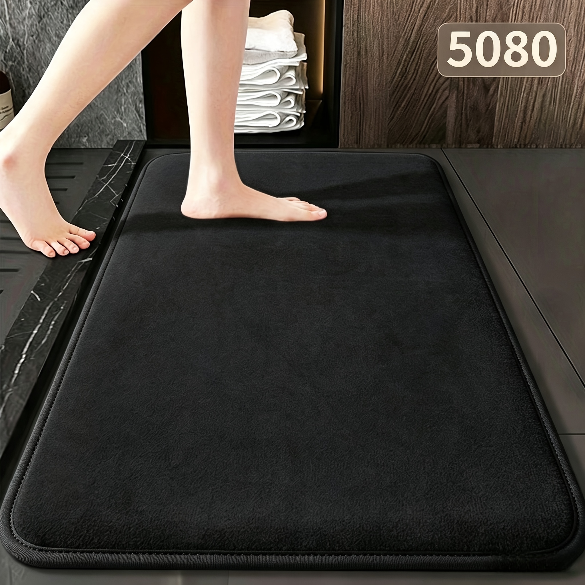Quick-absorbing Washable Memory Foam Bath Mat, Soft and Comfortable