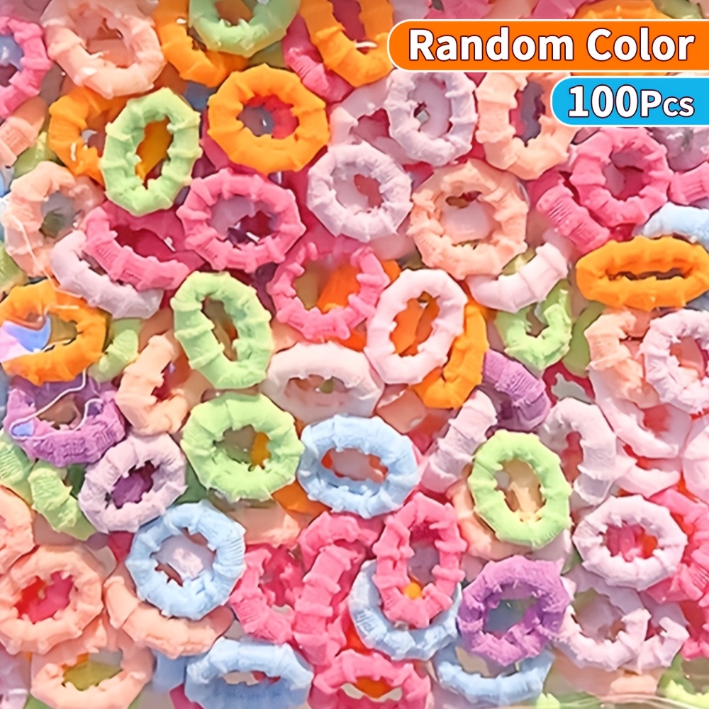 Image of 100/300/500pcs Random Colors Small Hair Ties, Mini Elastic Hair Bands, Cute Mixed-color Hair Accessories In Bags, Suitable For Daily Use And , Adorable Hair Tie Ornaments