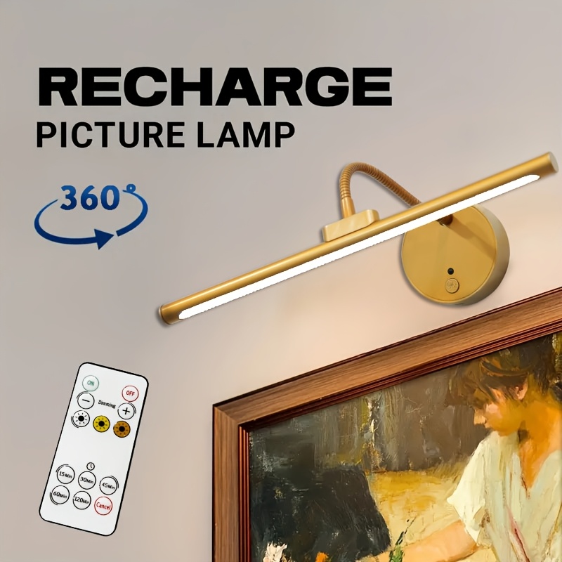 item picture 1    advanced base display lamp usb charging 360 universal adjustable desktop led lamp 3 color adjustable mirror lamp with remote control lithium battery powered   office bedroom reading home lighting gift