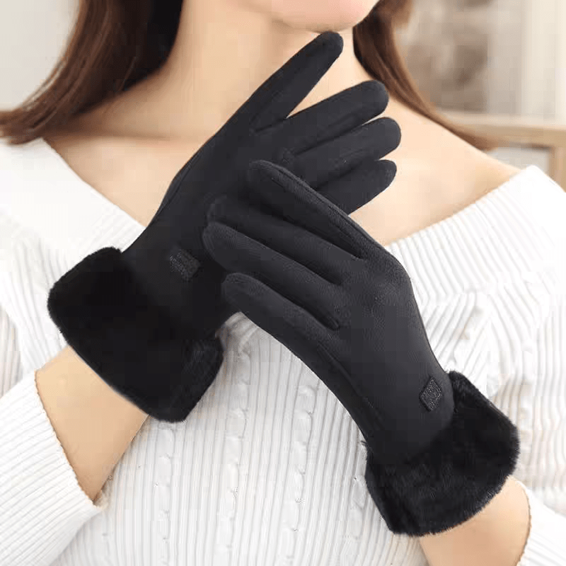 TEMU 1 Paire de Gants -Froid, Gants de pour les Doigts, Gants d'Hiver avec Doublure en Peluche, Gants Thermiques Épais, Unisexe, Plusieurs Couleurs
