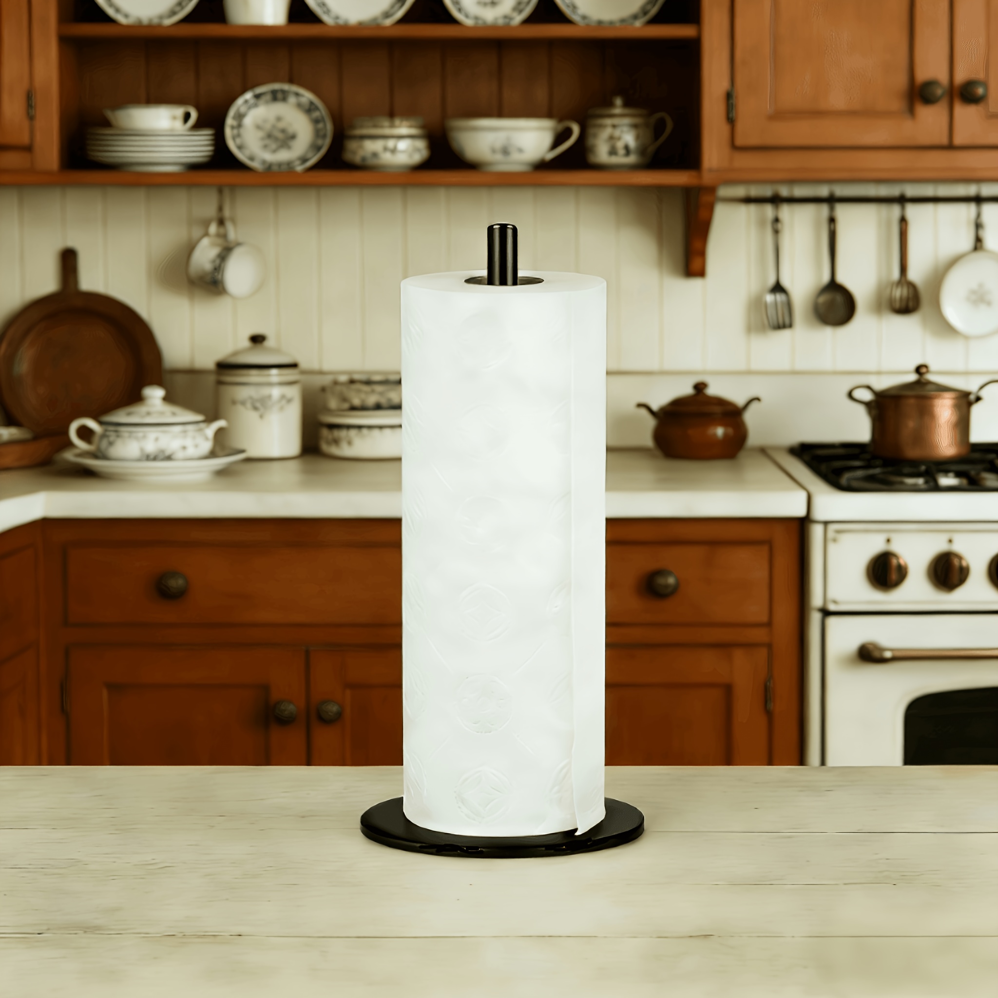 Image of 1pc/2pcs Heavy-duty Stainless Steel Freestanding Tissue Holder, Space- Kitchen Or Bathroom Roll Paper Storage, Suitable For Modern Or Traditional Decoration - Easy To Clean