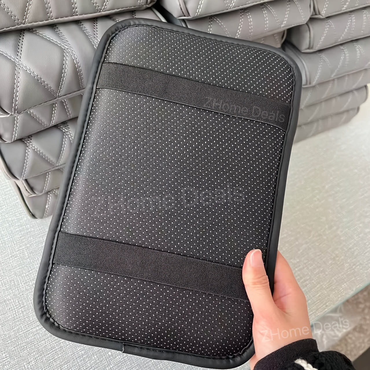 TEMU Thickened Car Armrest Arm Rest Pad Protect Interior Arm Fatigue For Long Driving Road Trip Essentials Universal For Suv Truck Sedan Rear Opening Armrest Box