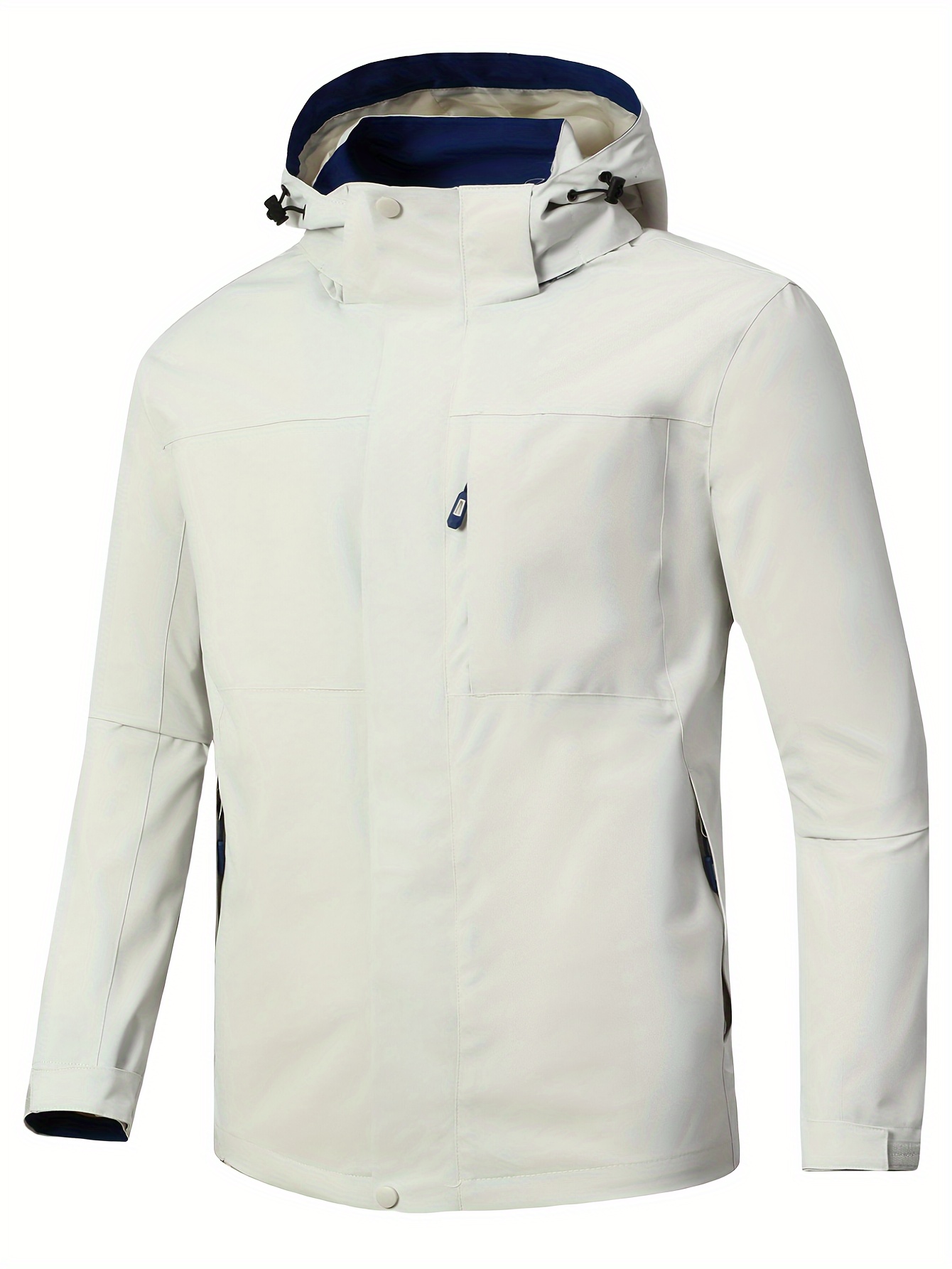 Men's Clothing Fashion Lightweight Rain Jacket, Casual Hooded Shell Outdoor Raincoat Hiking Jacket Coat