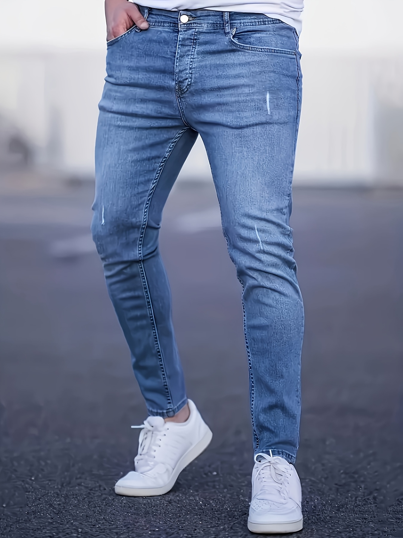 Slim-fit Comfortable Fashionable Trendy Denim Jeans, Versatile for Sporty Street Casual Wear