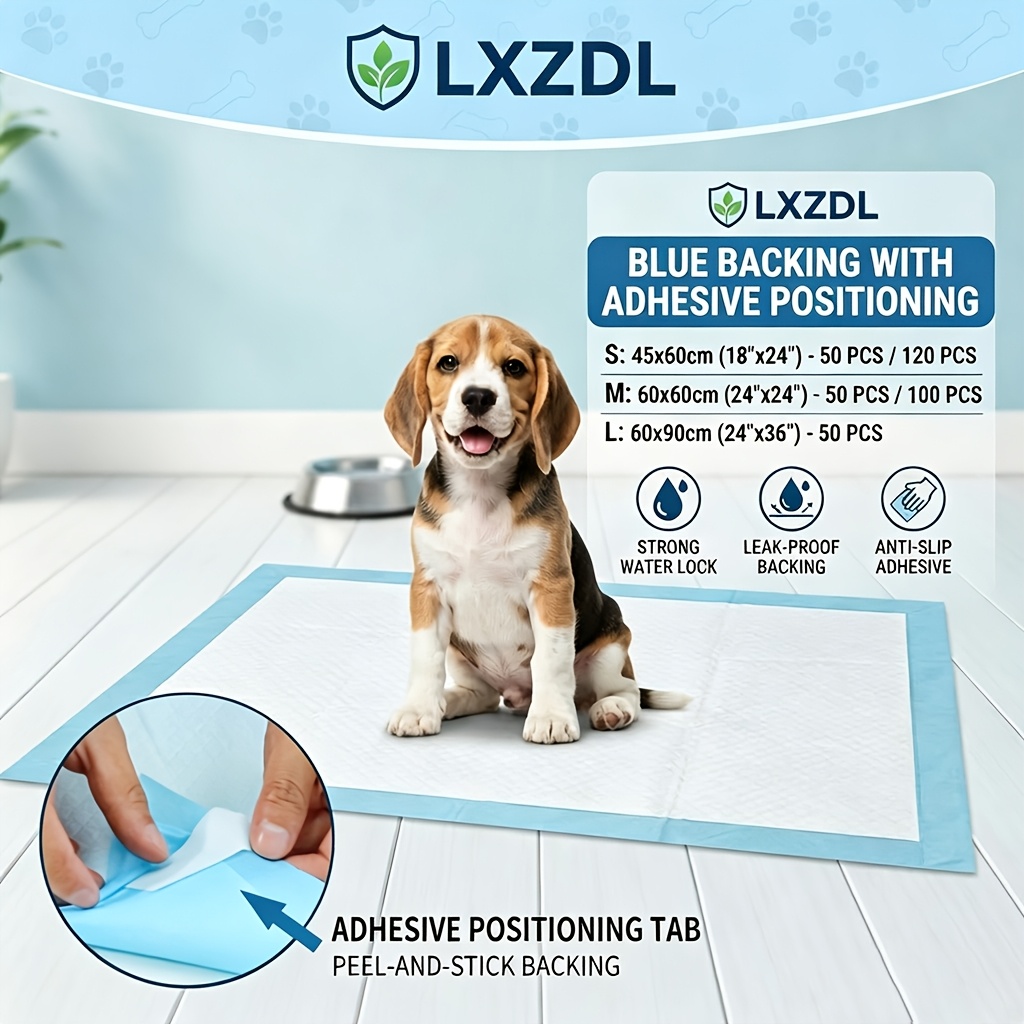 TEMU Dog Training Pee Pads With Adhesive Sticky Tabs - Non-slip Floor Grip Pet Training Pads, Leakproof & Quick-dry Puppy Pads For Potty Training,