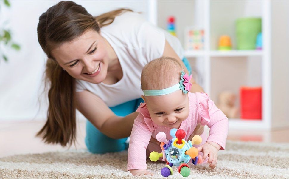 Baby Teething Toys for 0-6 6-12 Months, Baby Teether Sensory Toys for Babies 0 3 6 9 12 18 Months, Gifts for 1 2 Year Old Boys Girls Infant Newborn Toddler Learning Developmental Toys