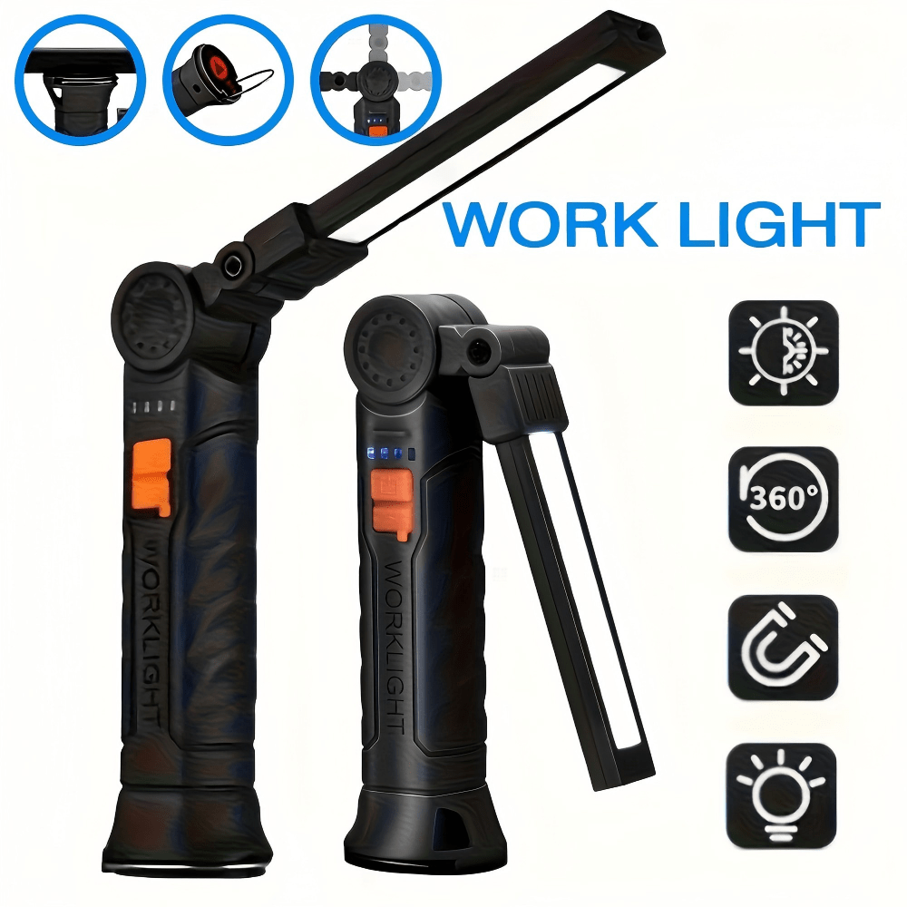TEMU 1 Lampe de poche LED puissante à main, mini lampe COB avec 4 modes, rechargeable par USB pour usage domestique, lampe de travail portable et