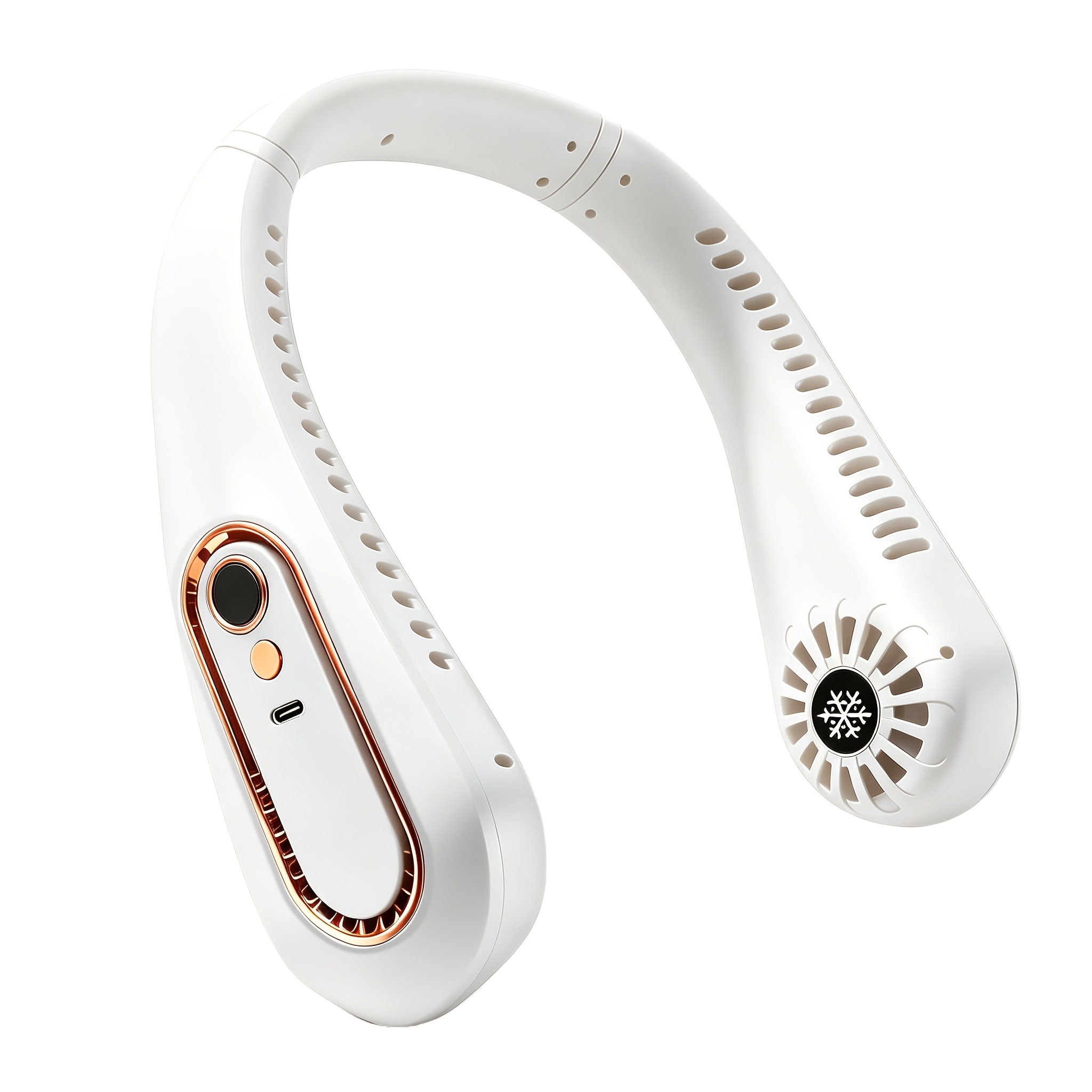 Ventilateur de cou sans pales, mini ventilateur de sport portable rechargeable par USB, ventilateur de refroidissement rapide et sécurisé, 5 réglages de vitesse et affichage numérique, ventilateur d'é