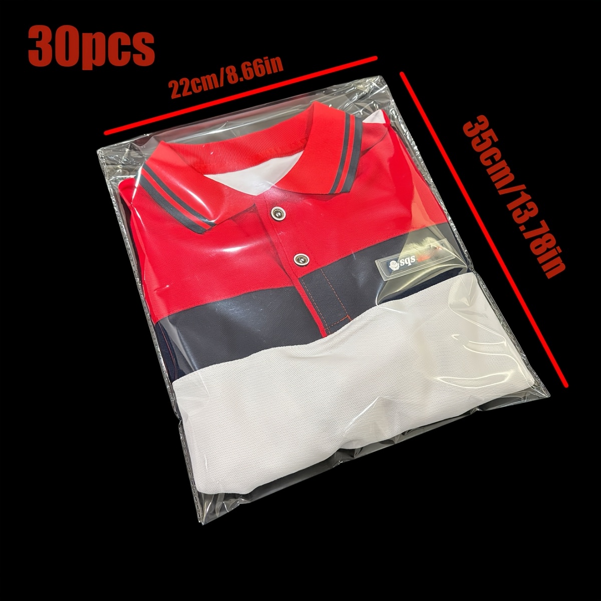 TEMU 30/50/100 Self-adhesive Transparent Plastic Bags, Durable Polyethylene, And Fade-resistant, Suitable For Clothing, Shirts, Gift Wrapping,