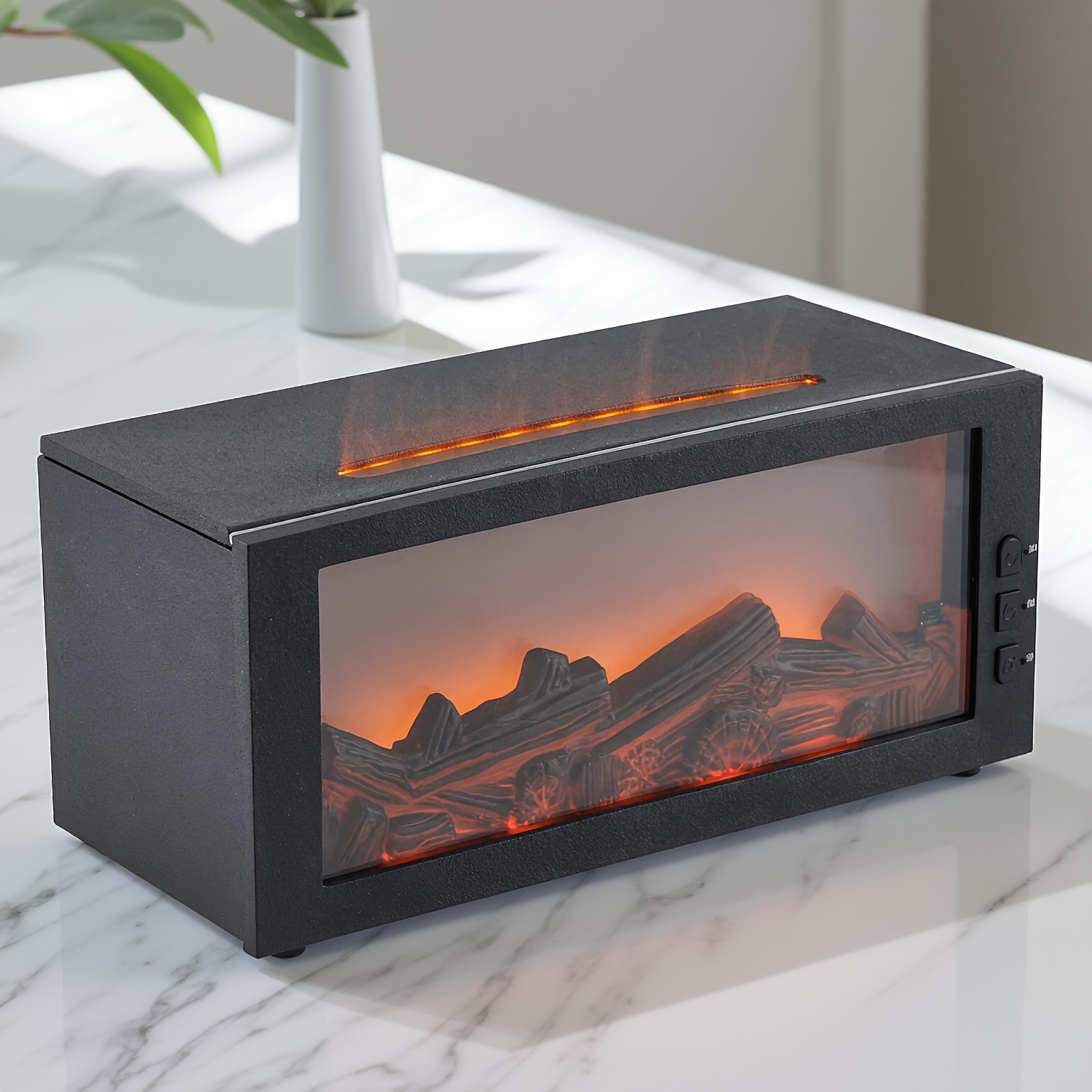 TEMU Simulated Flame Essential Oil Diffuser Humidifier 550ml | Free Essential Oil |timer Quiet Technology Cool Mist Led Light