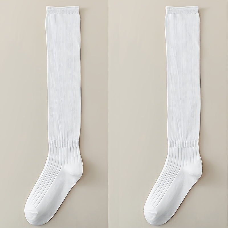 Image of 1 Pair Of Slouchy Thigh-high Socks, Summer Thin Style, Over-the-calf Non-slip Socks For Spring And Autumn, Suitable For Wearing With Boots Or Under Air-conditioned Rooms