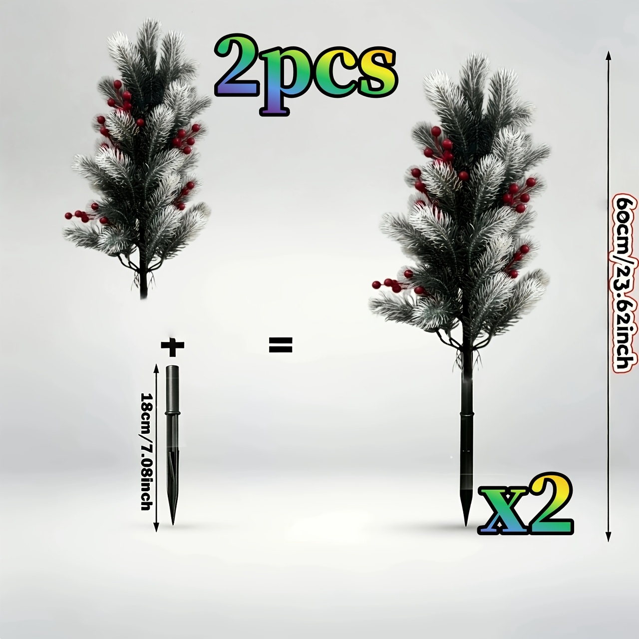 TEMU 2pcs Extra Large Winter Christmas Holiday Luxury Artificial Cedar Trees - Outdoor/indoor Shrubs With Base, Evergreen Decor For , Suitable For