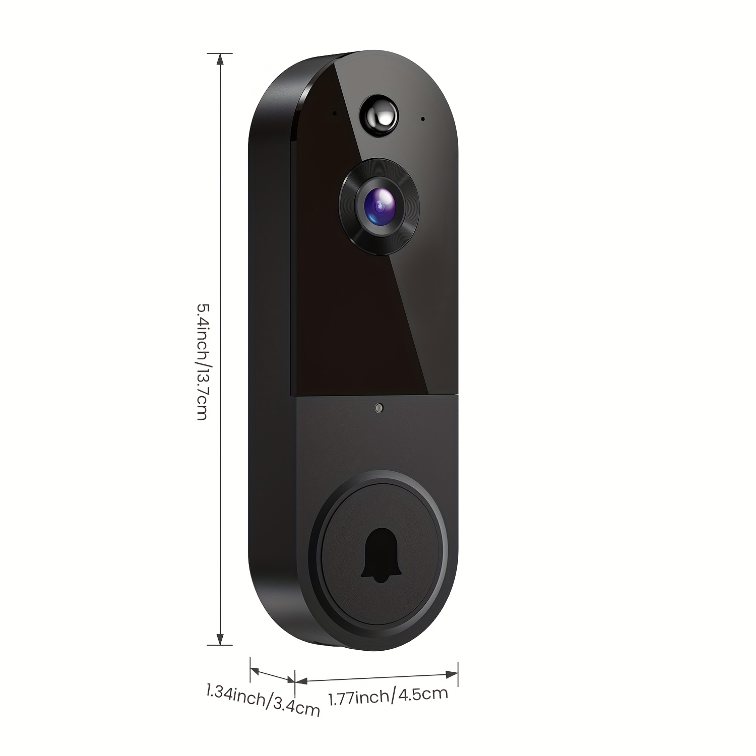 TEMU 1080p Video Doorbell Camera, Intelligent Body Detection, Cloud Storage, Real-, Audio, Infrared Night Vision, Battery Powered, Monitoring