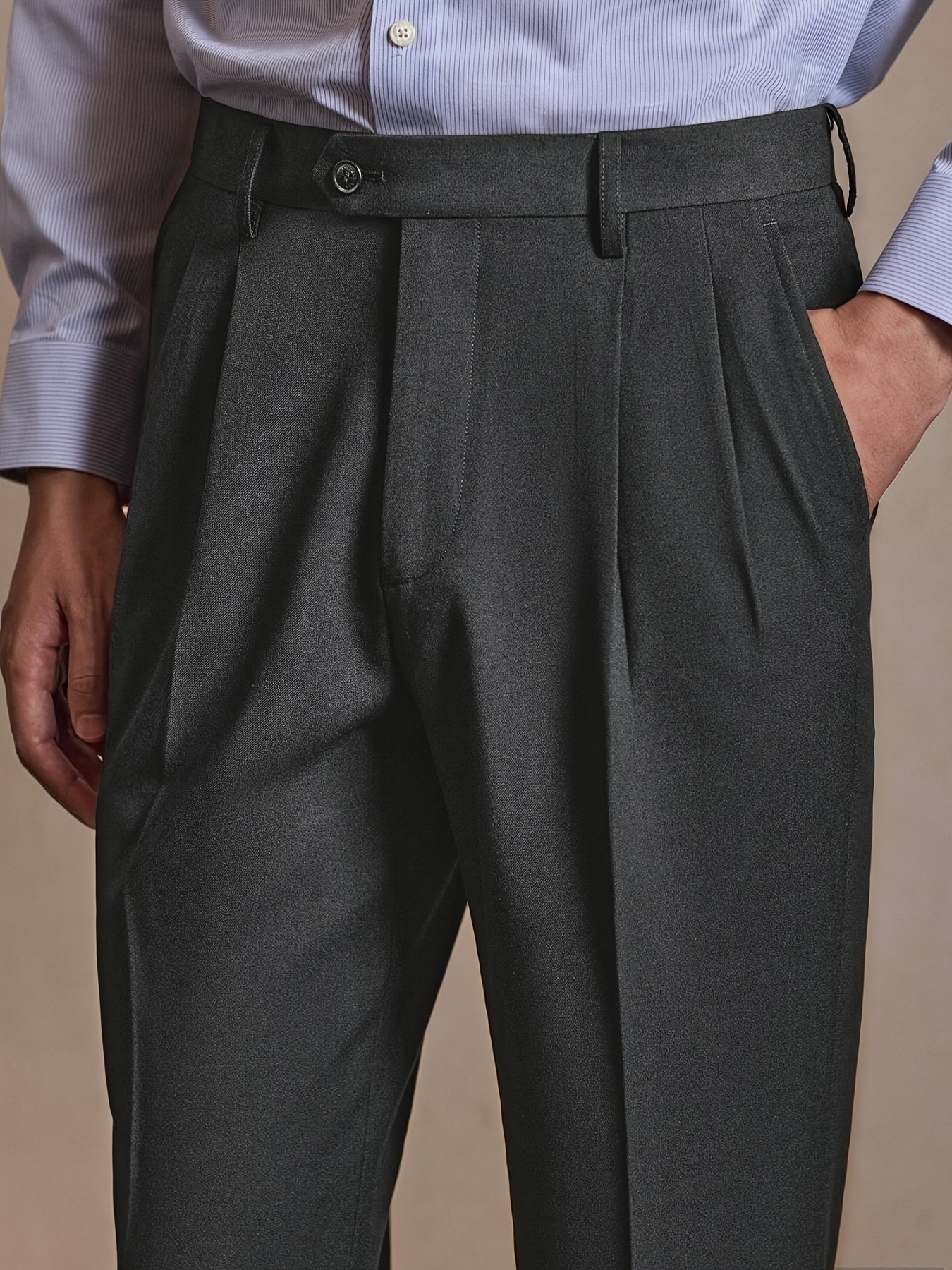 item picture elegant mens dress trousers regular fit   dress pants for men to wear to work   wear micro stretch fabric comfortable and durable gift for him   long   office sitting and meetings commuting long trips