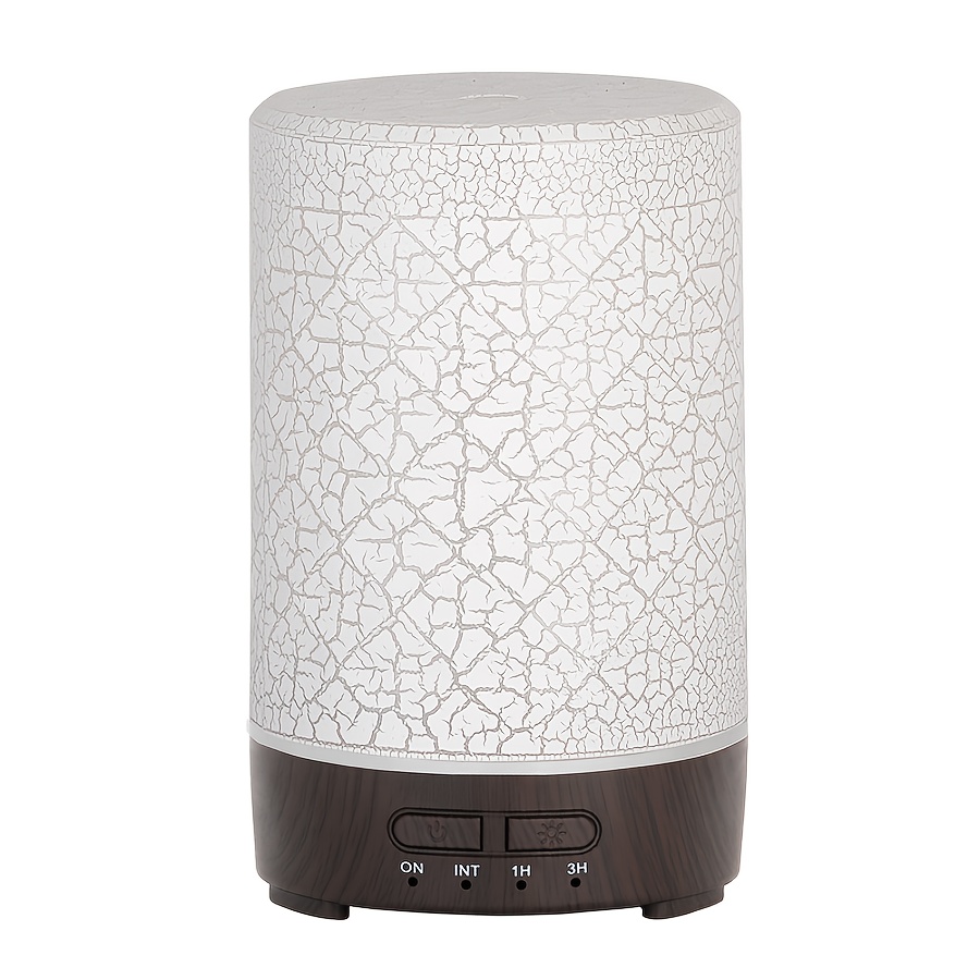 TEMU 1 pièce à ondes sonores 150 ml, design fissuré, petit diffuseur avec 7 couleurs de lueur réglables (blanc, grain de bois pâle, grain de bois