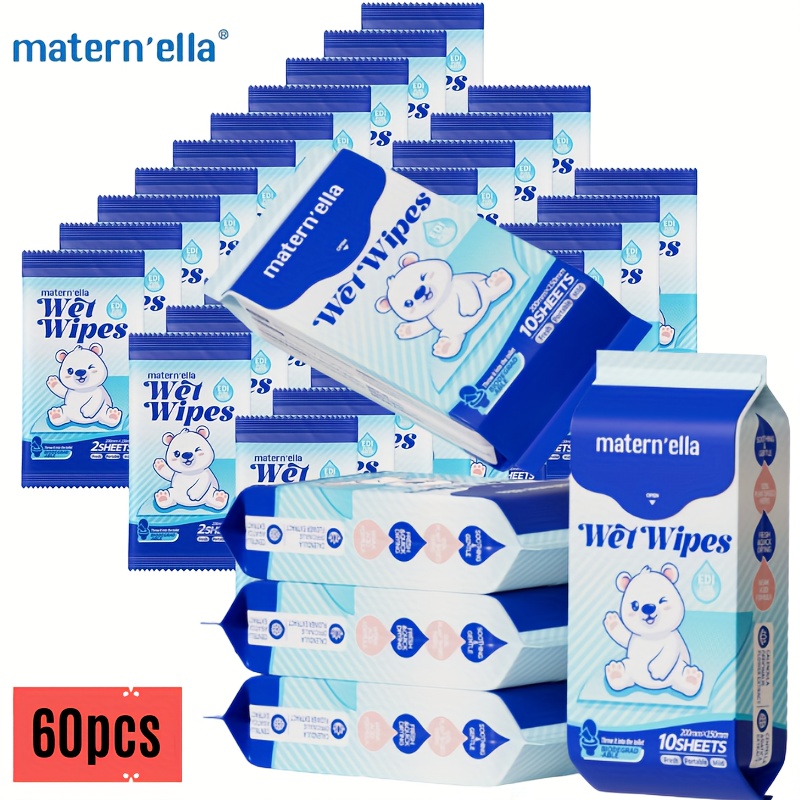 TEMU Matern'ella 1/3/5/6/8/9/15pack Flushable Wet Wipes Plant Based Fibers With Probiotics Sewer Safe Wipe. Soft And Thick, Disposable & Rinse-free