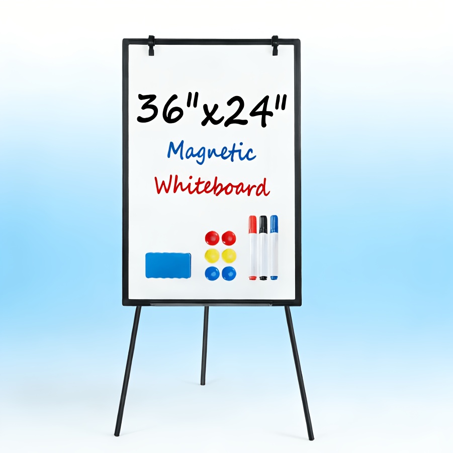 TEMU Whiteboard Easel, Dry-erase Whiteboard, Height-adjustable Portable Board, Dry-erase Board With Stand-ideal For Schools, Offices, And Homes