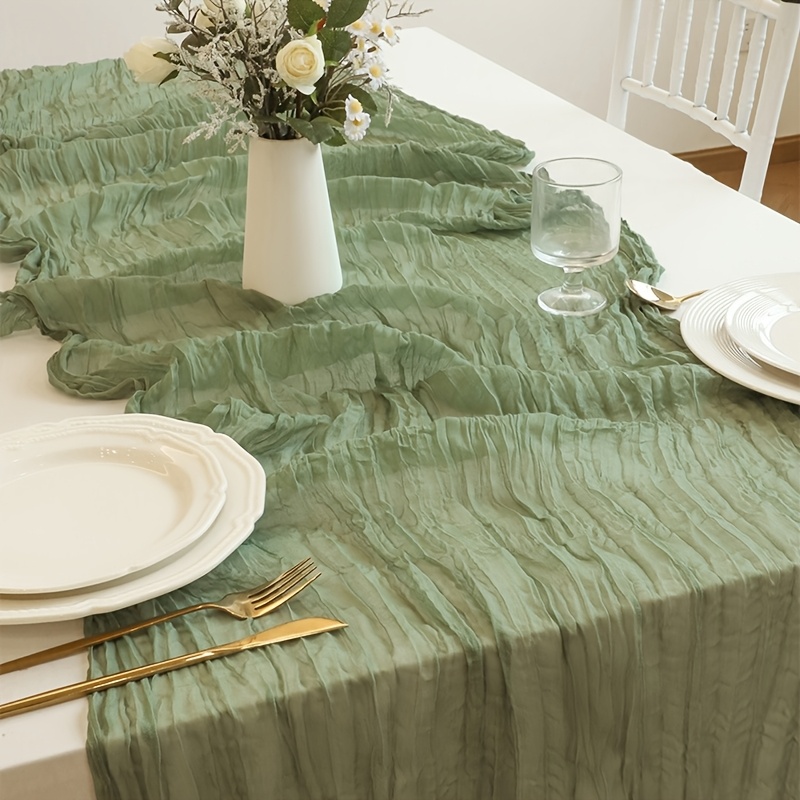 Image of 1pc/6pcs Elegant And Romantic Table Flags, Suitable For Weddings, Birthdays, Festivals And Other Occasions. Activity Table Setting | Floral Tablecloth | Washable Fabric, Width 45cm X Length 275cm