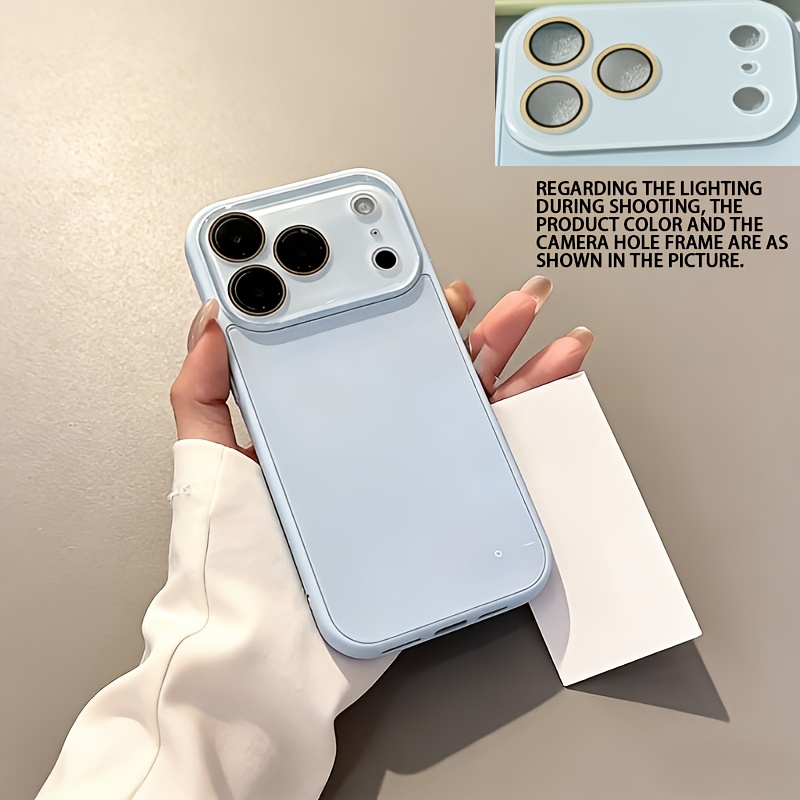 TEMU Чохол для телефону: для iPhone 17 Pro 15 14 13 серії – Скляний чохол Macaron Ice-Sense, простий , для пар, відомий в інтернеті, однотонний – Всі
