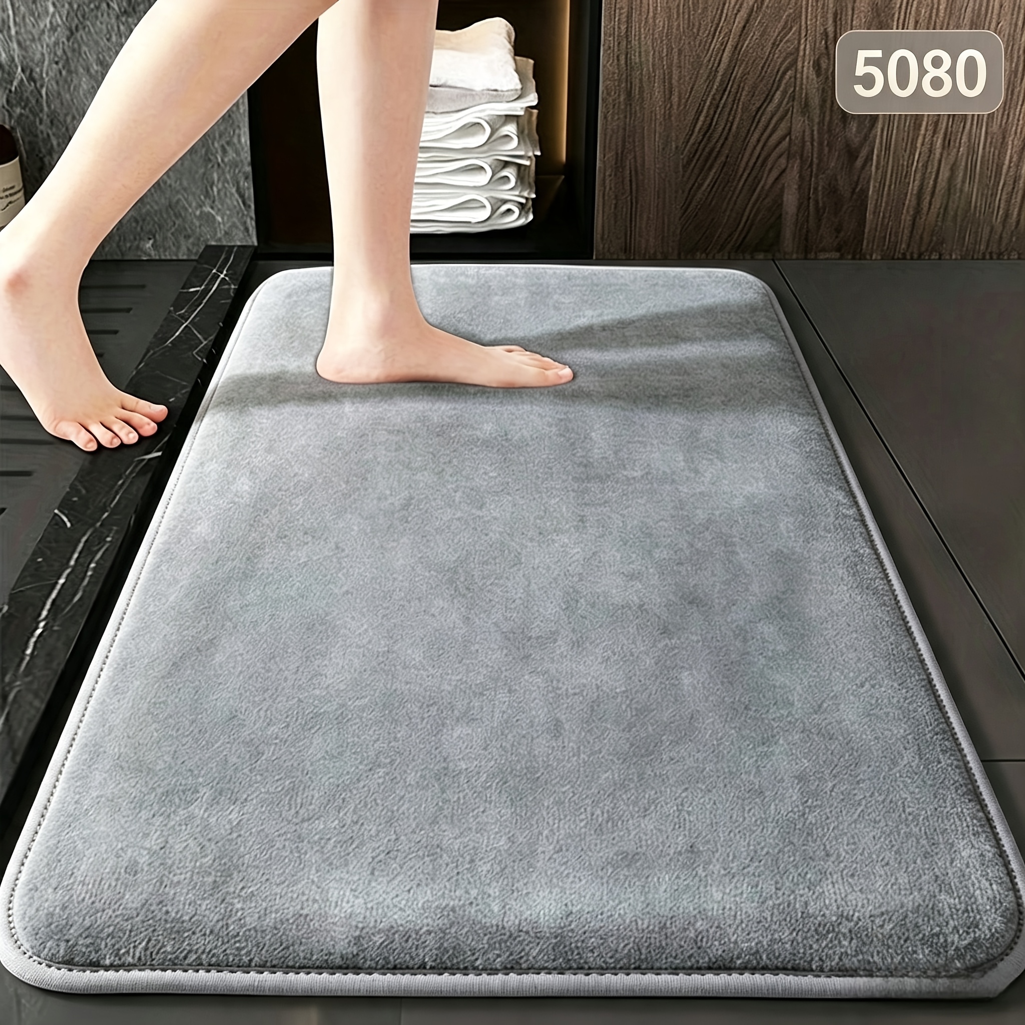 Quick-absorbing Washable Memory Foam Bath Mat, Soft and Comfortable
