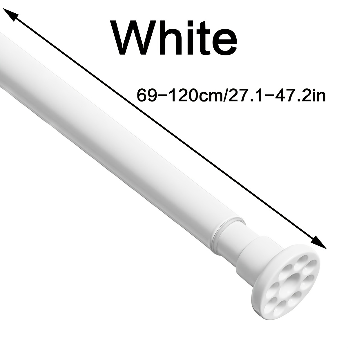 TEMU Tringle à rideau de douche multifonction perçage, tringle à tension, tringle à ressort robuste, tringle à linge, tringle pour rideau de porte,